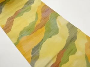 手織り紬道長取り模様織出し名古屋帯